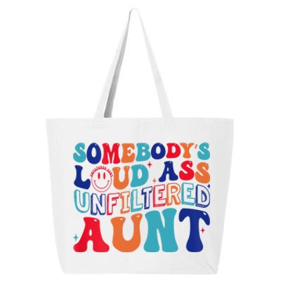 Somebodys Loud Ass Unfiltered Aunt Retro Groovy Funny 25L Jumbo Tote