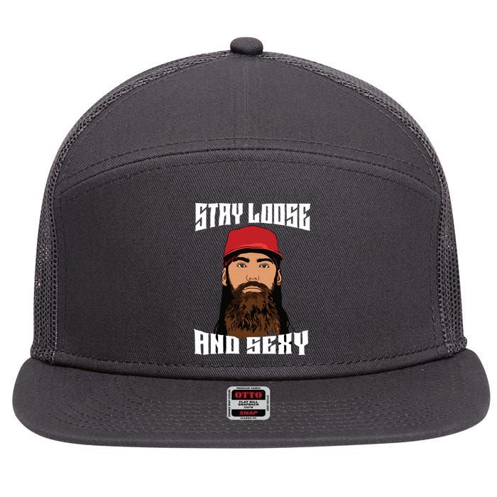 Stay Loose And Sexy 7 Panel Mesh Trucker Snapback Hat