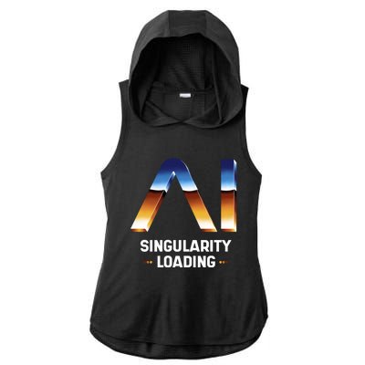 Singularity Loading AI Artificial Intelligence Ladies PosiCharge Tri-Blend Wicking Draft Hoodie Tank