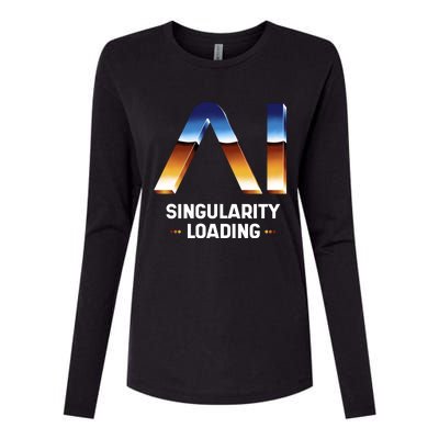 Singularity Loading AI Artificial Intelligence Womens Cotton Relaxed Long Sleeve T-Shirt