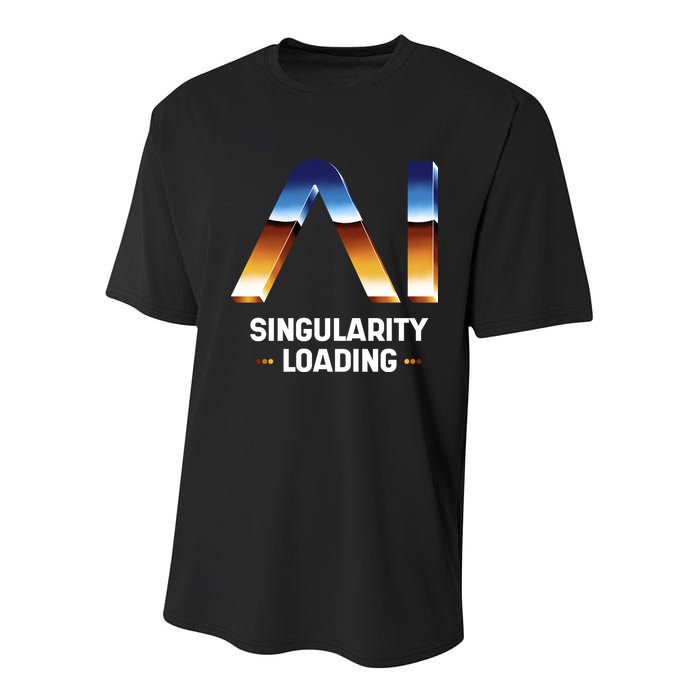 Singularity Loading AI Artificial Intelligence Youth Performance Sprint T-Shirt