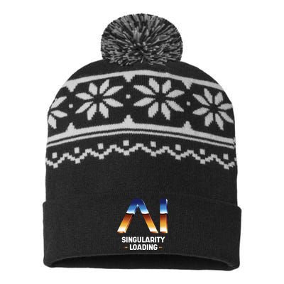 Singularity Loading AI Artificial Intelligence USA-Made Snowflake Beanie