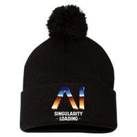 Singularity Loading AI Artificial Intelligence Pom Pom 12in Knit Beanie