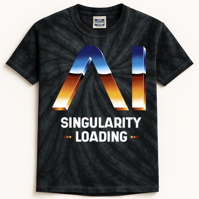 Singularity Loading AI Artificial Intelligence Kids Tie-Dye T-Shirt