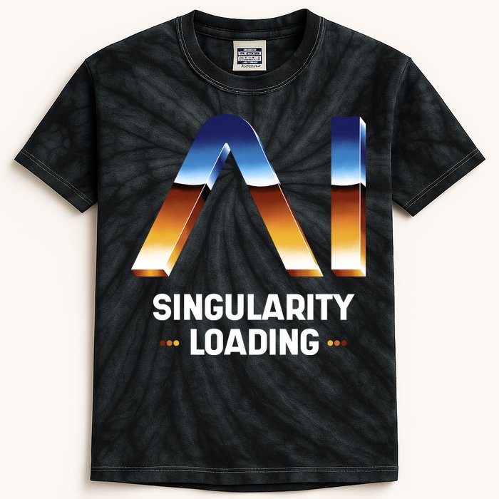 Singularity Loading AI Artificial Intelligence Kids Tie-Dye T-Shirt
