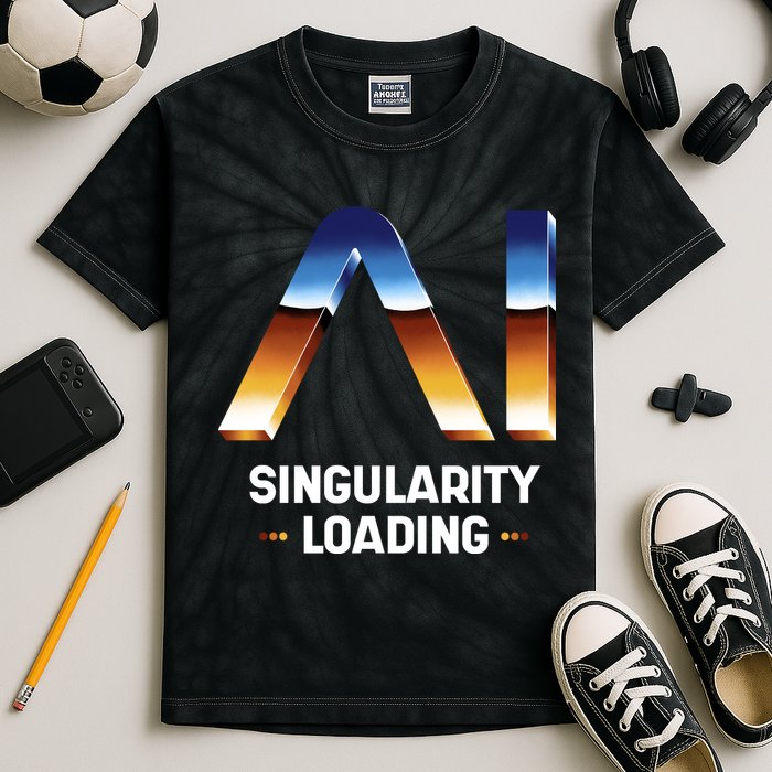 Singularity Loading AI Artificial Intelligence Kids Tie-Dye T-Shirt