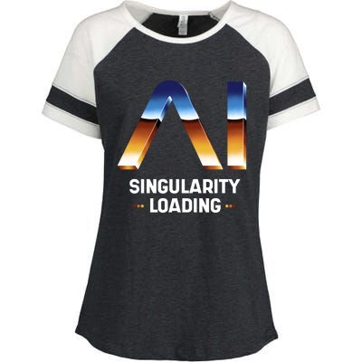 Singularity Loading AI Artificial Intelligence Enza Ladies Jersey Colorblock Tee