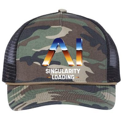 Singularity Loading AI Artificial Intelligence Retro Rope Trucker Hat Cap