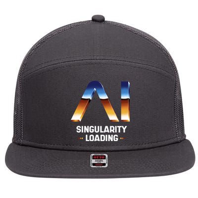 Singularity Loading AI Artificial Intelligence 7 Panel Mesh Trucker Snapback Hat