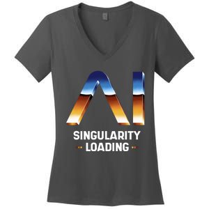 Singularity Loading AI Artificial Intelligence Women's V-Neck T-Shirt