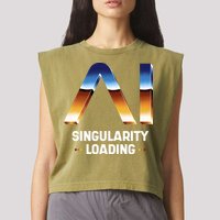 Singularity Loading AI Artificial Intelligence Garment-Dyed Women's Muscle Tee