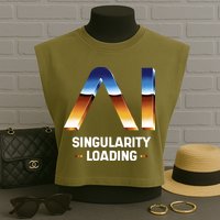 Singularity Loading AI Artificial Intelligence Garment-Dyed Women's Muscle Tee