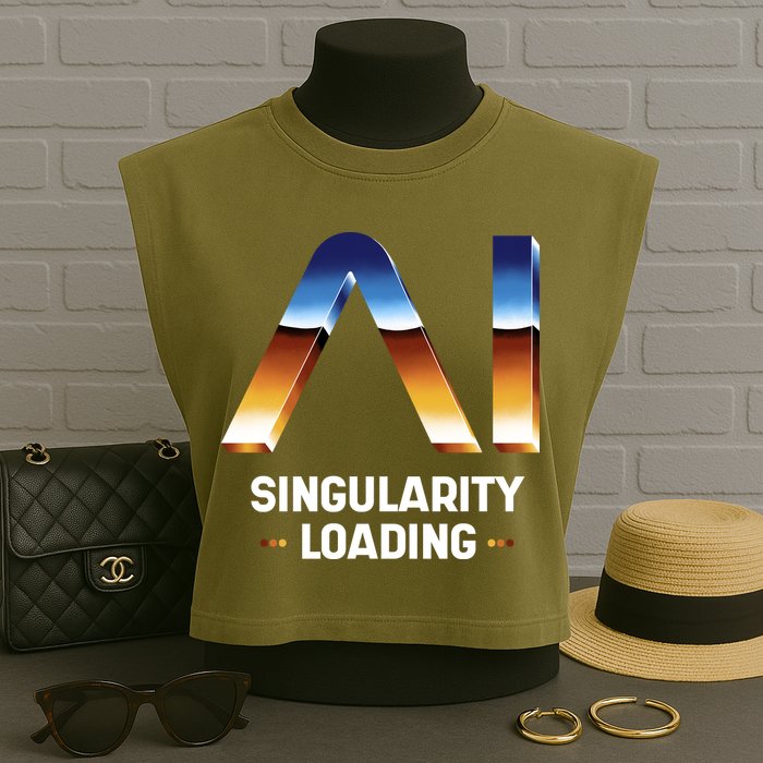 Singularity Loading AI Artificial Intelligence Garment-Dyed Women's Muscle Tee