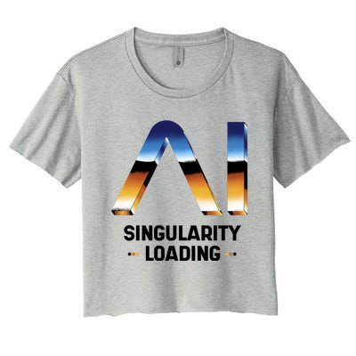 Singularity Loading AI Artificial Intelligence Women's Crop Top Tee