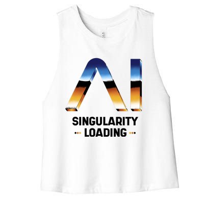 Singularity Loading AI Artificial Intelligence Women's Racerback Cropped Tank