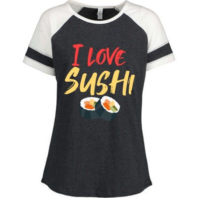 Sushi Lover Addicted To Gift Enza Ladies Jersey Colorblock Tee