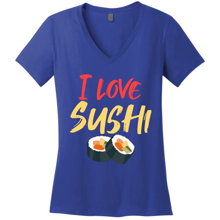 Sushi Lover Addicted To Gift Women's V-Neck T-Shirt