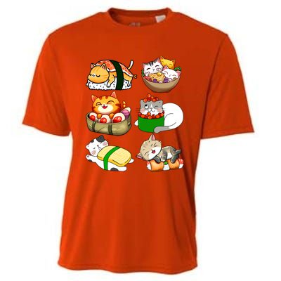 Sushi Lover Anime Cats Lovers Japanese Anime Kawaii Neko Gift Cooling Performance Crew T-Shirt