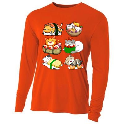 Sushi Lover Anime Cats Lovers Japanese Anime Kawaii Neko Gift Cooling Performance Long Sleeve Crew