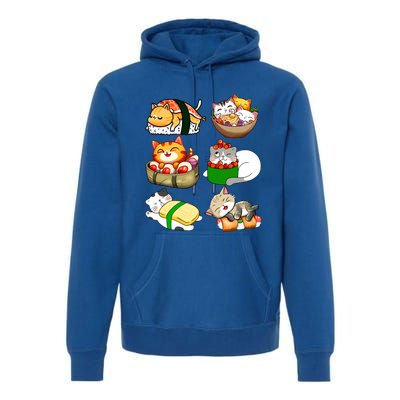 Sushi Lover Anime Cats Lovers Japanese Anime Kawaii Neko Gift Premium Hoodie