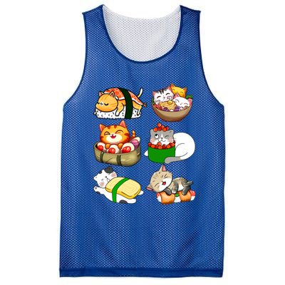 Sushi Lover Anime Cats Lovers Japanese Anime Kawaii Neko Gift Mesh Reversible Basketball Jersey Tank