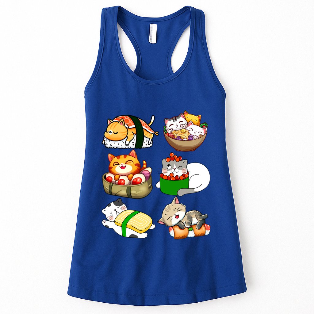 Sushi Lover Anime Cats Lovers Japanese Anime Kawaii Neko Gift Womens Tank Top