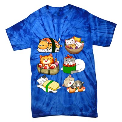 Sushi Lover Anime Cats Lovers Japanese Anime Kawaii Neko Gift Tie-Dye T-Shirt