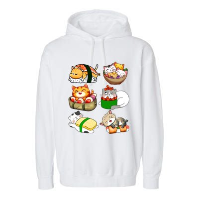 Sushi Lover Anime Cats Lovers Japanese Anime Kawaii Neko Gift Garment-Dyed Fleece Hoodie