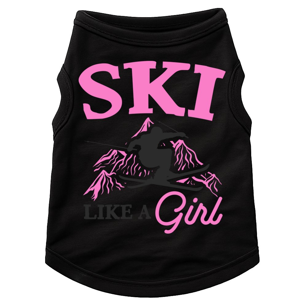 Ski Like A Skiers Winter Sports Mountains Ski Lover Gift Doggie Tank