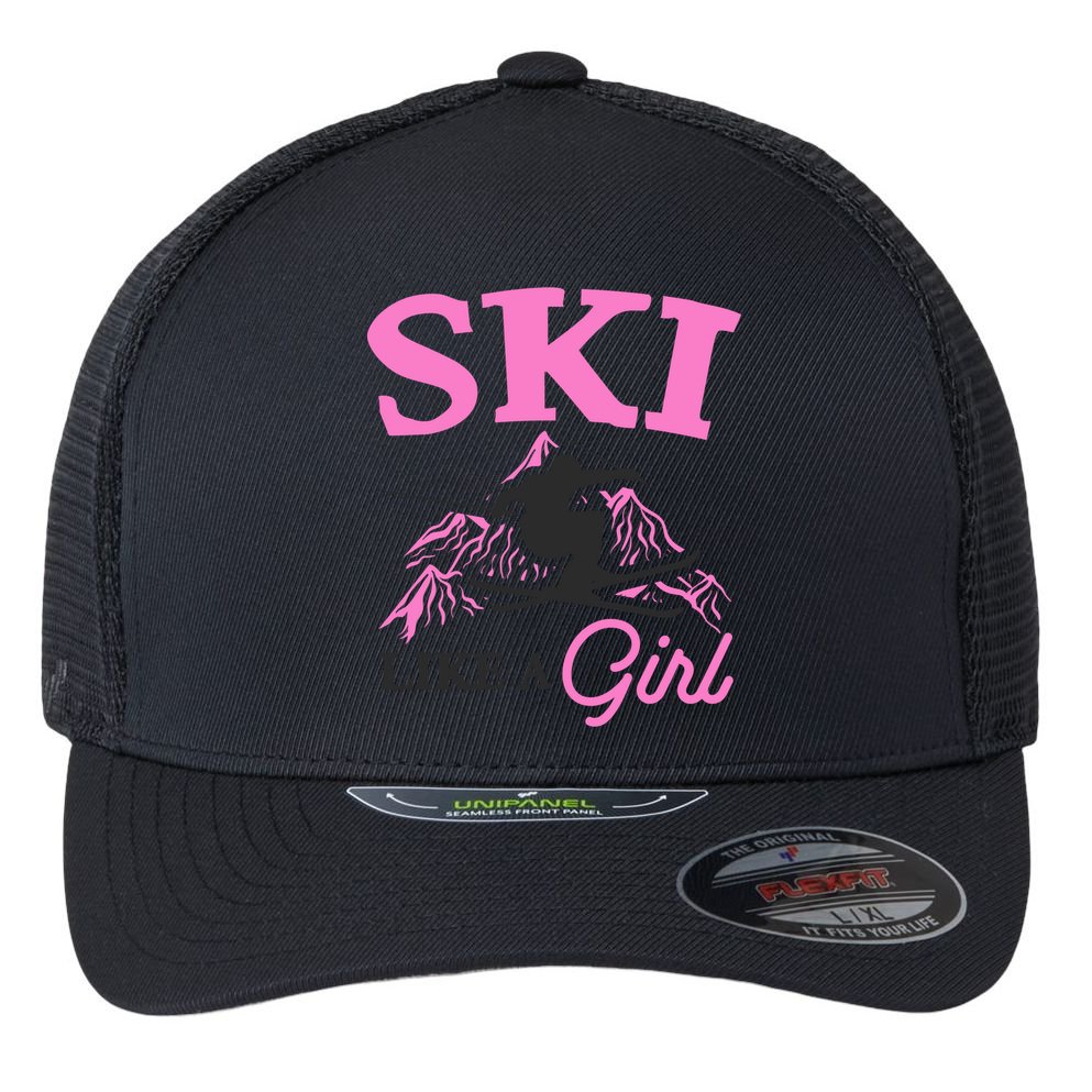 Ski Like A Skiers Winter Sports Mountains Ski Lover Gift Flexfit Unipanel Trucker Cap