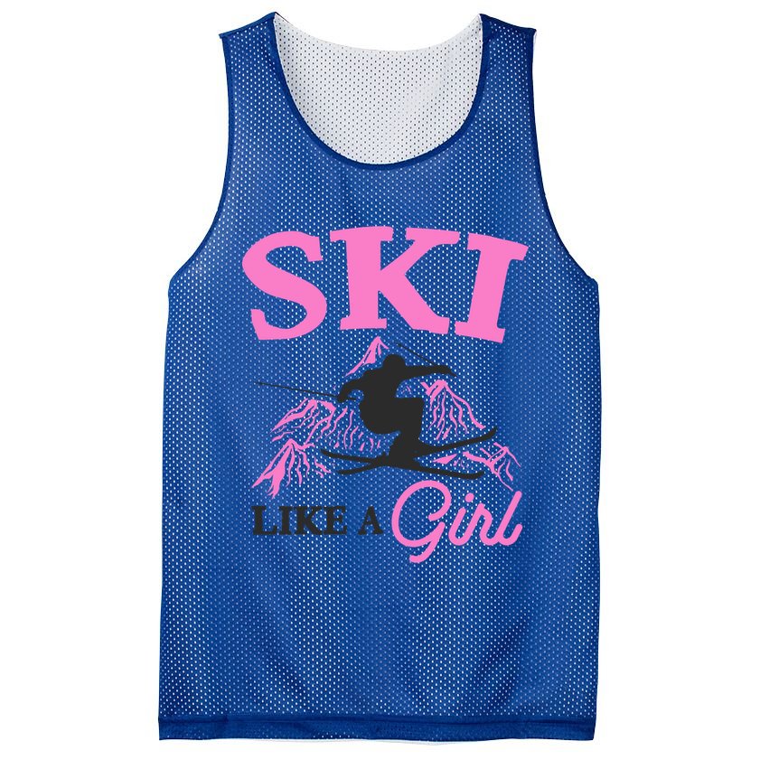 Ski Like A Skiers Winter Sports Mountains Ski Lover Gift Mesh Reversible Basketball Jersey Tank