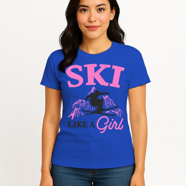 Ski Like A Skiers Winter Sports Mountains Ski Lover Gift Womens T-Shirt