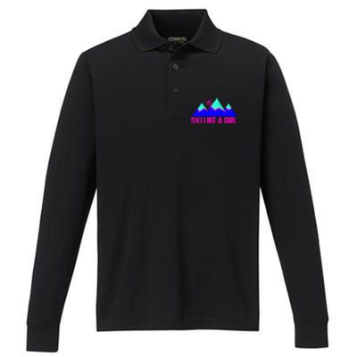 Ski Like A Girl Performance Long Sleeve Polo