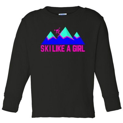 Ski Like A Girl Toddler Long Sleeve Shirt