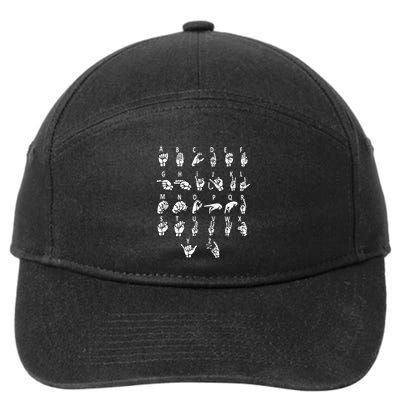 Sign Language Alphabet For Asl Interpreter Deaf Teacher Stud 7-Panel Snapback Hat