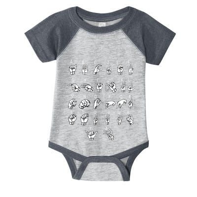 Sign Language Alphabet For Asl Interpreter Deaf Teacher Stud Infant Baby Jersey Bodysuit