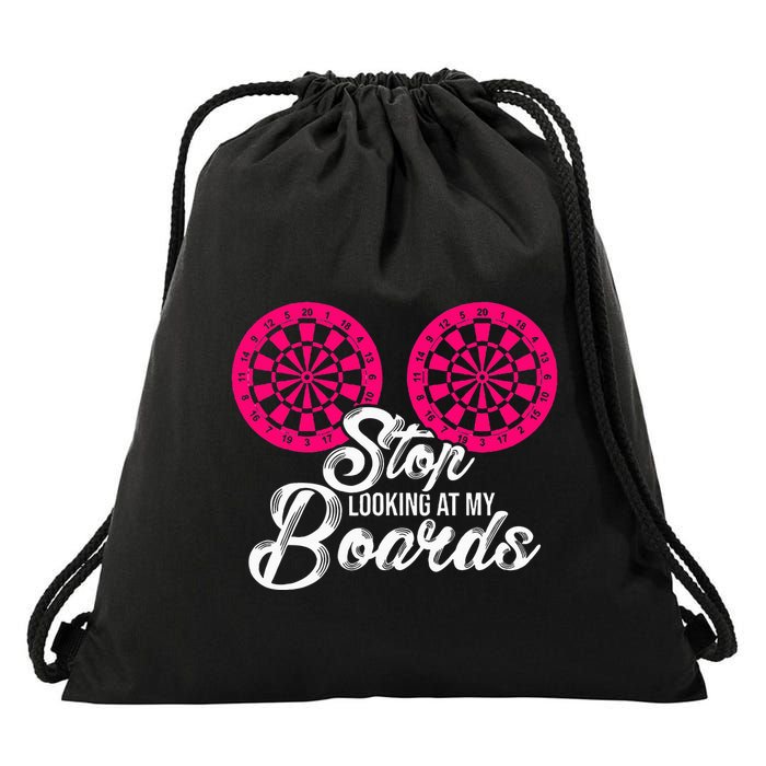 Stop Looking At My Boards Dart Player Drawstring Bag