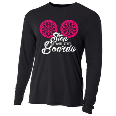 Stop Looking At My Boards Dart Player Cooling Performance Long Sleeve Crew