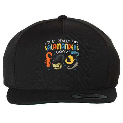 Salamander Lizard Amphibian Reptile Scientist Zoologist Wool Snapback Cap