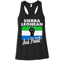 Sierra Leonean And Proud Love Sierra Leonea Flag Fist Women's Racerback Tank