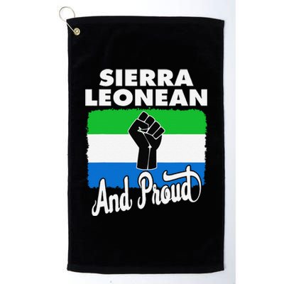 Sierra Leonean And Proud Love Sierra Leonea Flag Fist Platinum Collection Golf Towel