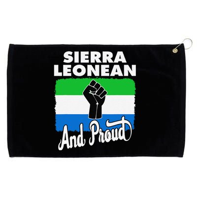 Sierra Leonean And Proud Love Sierra Leonea Flag Fist Grommeted Golf Towel