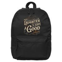 Sharing Laughter Always Good Idea Friendship Motivational 16 in Basic Backpack