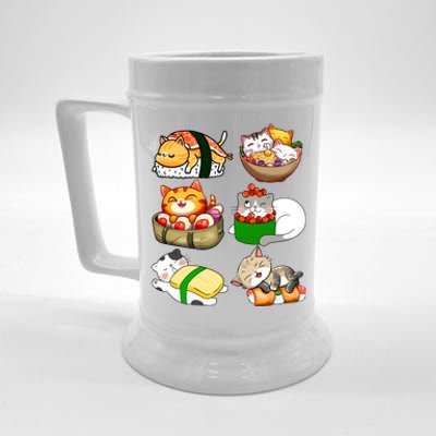 Sushi Lover Anime Cats Lovers Japanese Anime Kawaii Neko Gift Beer Stein