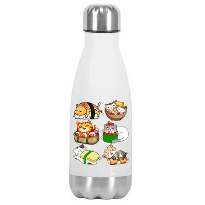 Sushi Lover Anime Cats Lovers Japanese Anime Kawaii Neko Gift Stainless Steel Insulated Water Bottle