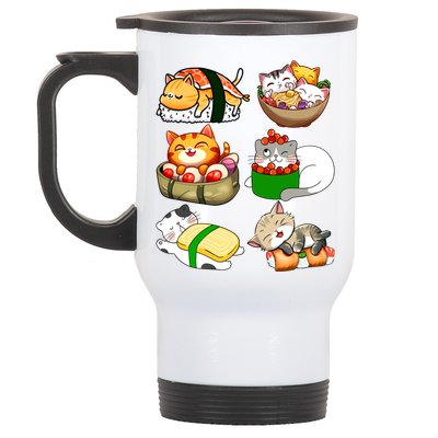 Sushi Lover Anime Cats Lovers Japanese Anime Kawaii Neko Gift Stainless Steel Travel Mug