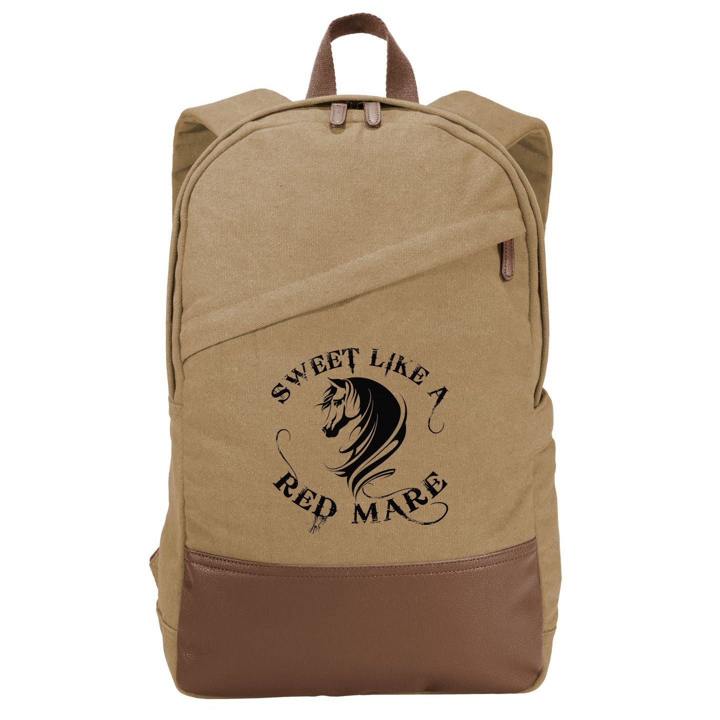 Sweet Like a Red Mare Funny Horse Lover Cotton Canvas Backpack