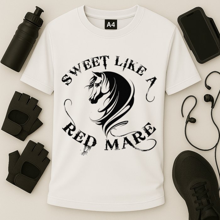 Sweet Like a Red Mare Funny Horse Lover Cooling Performance Crew T-Shirt