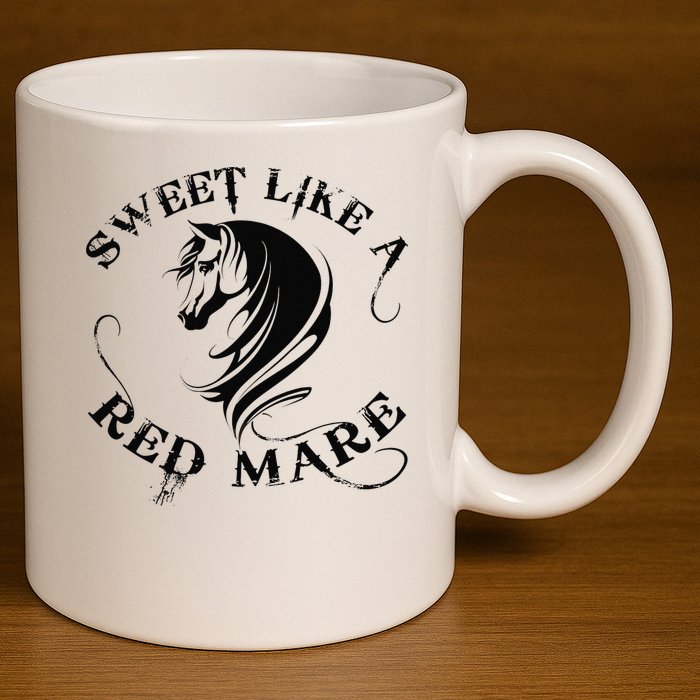 Sweet Like a Red Mare Funny Horse Lover 11oz C Handle Ceramic Mug