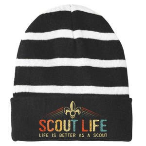 Scout Life And Life Is Better As A Scout Striped Beanie with Solid Band